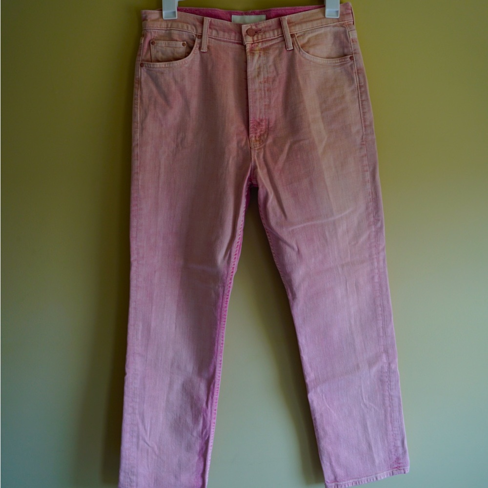 MOTHER Superior High Waisted Rider Flood into the mist Pink Jeans, Size 33
